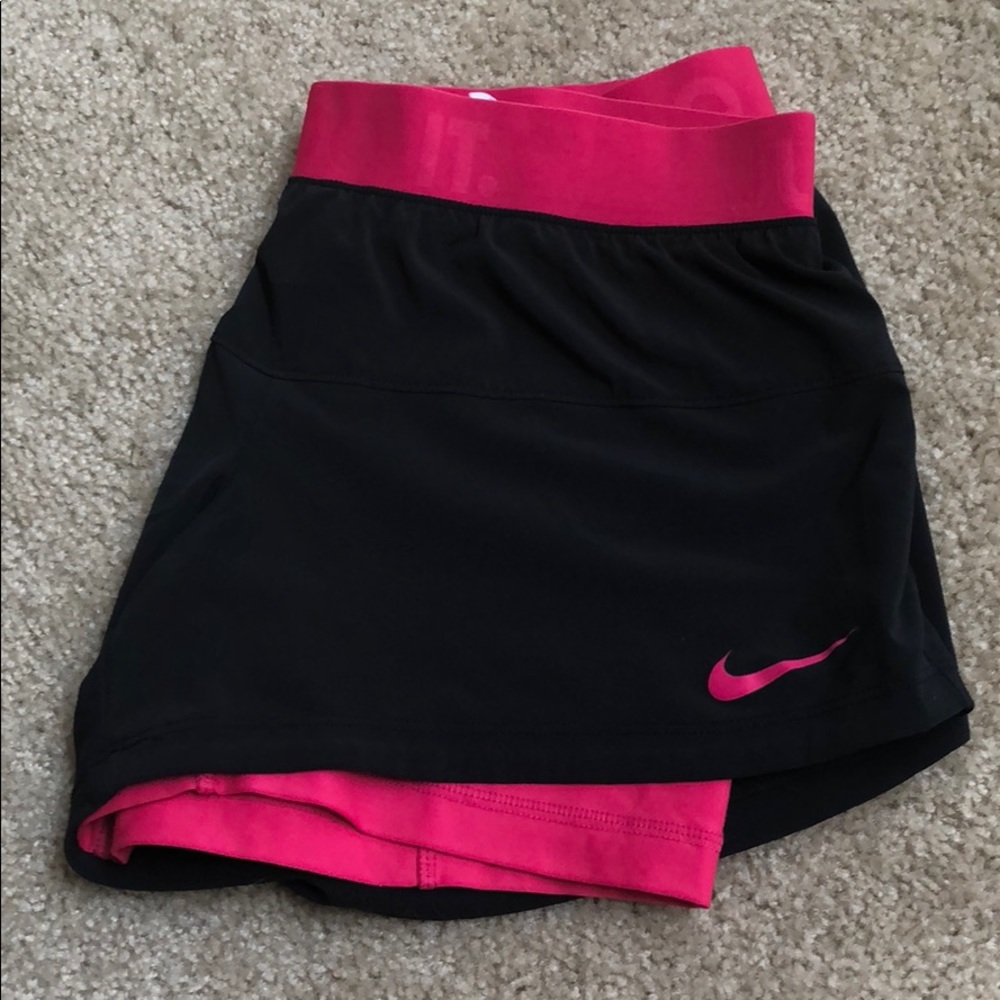 Nike Dri-fit pink and black athletic shorts